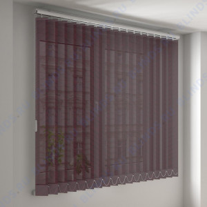 Вертикальные тканевые жалюзи Бали темно-красный - фото на окне