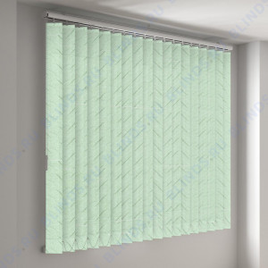 Вертикальные тканевые жалюзи Бали зеленый - фото на окне