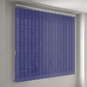 Вертикальные тканевые жалюзи Лайн II темно-синий - фото на окне