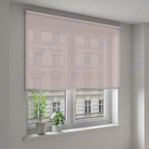 Рулонные шторы Louvolite Омега светло-коричневый - фото на окне