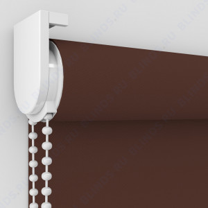 Рулонные шторы Louvolite Альфа блэкаут темно-коричневый с алюминиевым слоем - фото механизма