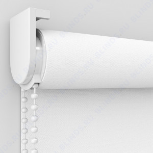 Рулонные шторы Louvolite Альфа блэкаут белый с алюминиевым слоем - фото механизма