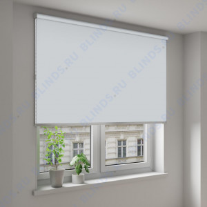 Рулонные шторы Louvolite Альфа блэкаут серый - фото на окне