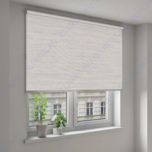 Рулонные шторы Louvolite Импала светло-бежевый - фото на окне