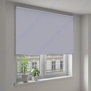 Рулонные шторы Louvolite Омега блэкаут серый - фото на окне