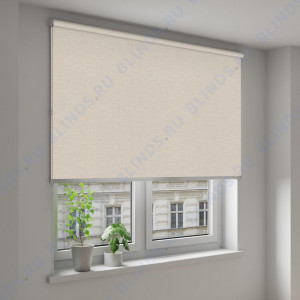Рулонные шторы Louvolite Перл светло-бежевый - фото на окне