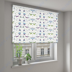 Рулонные шторы Louvolite Принц блэкаут белый - фото на окне