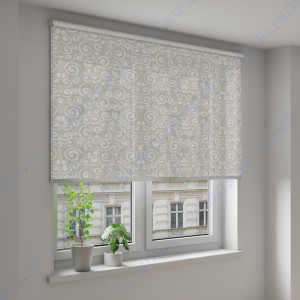 Рулонные шторы Louvolite Анжу светло-серый - фото на окне
