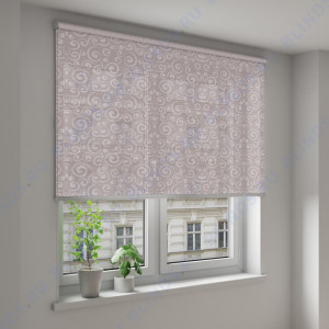 Рулонные шторы Louvolite Анжу лиловый - фото на окне