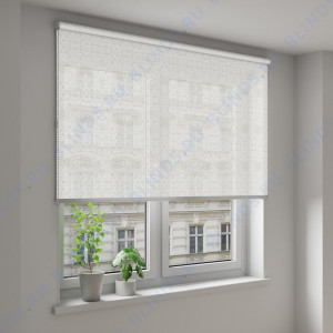 Рулонные шторы Louvolite Калипсо белый - фото на окне