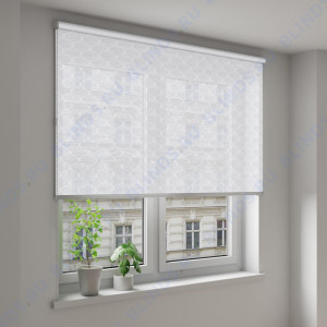 Рулонные шторы Louvolite Деон белый - фото на окне