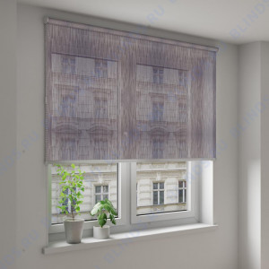 Рулонные шторы Louvolite Эльба коричневые - фото на окне