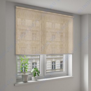 Рулонные шторы Louvolite Эльба карамель - фото на окне