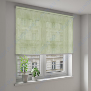 Рулонные шторы Louvolite Эльба оливковые - фото на окне