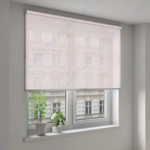 Рулонные шторы Louvolite Эльба персиковые - фото на окне