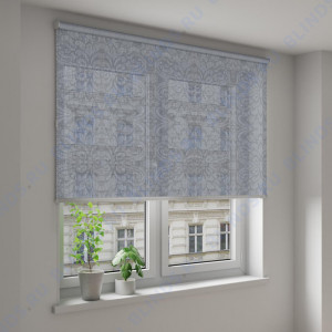 Рулонные шторы Louvolite Флоренция темно-серый - фото на окне