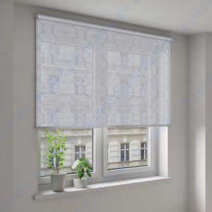 Рулонные шторы Louvolite Грейс серый - фото на окне