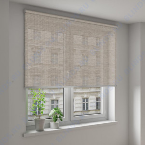 Рулонные шторы Louvolite Гавана бежевый - фото на окне