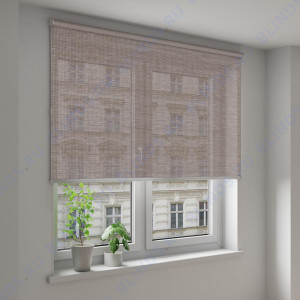 Рулонные шторы Louvolite Гавана темно-коричневый - фото на окне