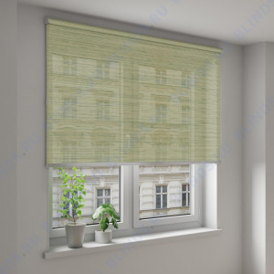 Рулонные шторы Louvolite Импала зеленый - фото на окне