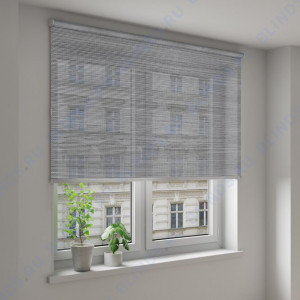Рулонные шторы Louvolite Ямайка серый - фото на окне