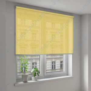 Рулонные шторы Louvolite Ажур желтый цвет