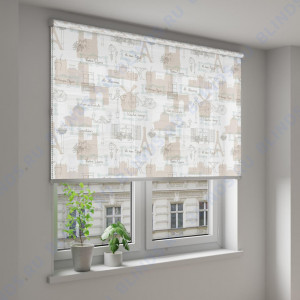 Рулонные шторы Louvolite Париж светло-бежевый - фото на окне
