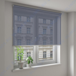 Рулонные шторы Louvolite Перл графит - фото на окне