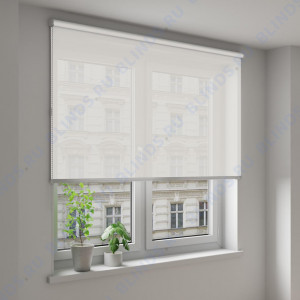 Рулонные шторы Louvolite Скрин II бежевый - фото на окне