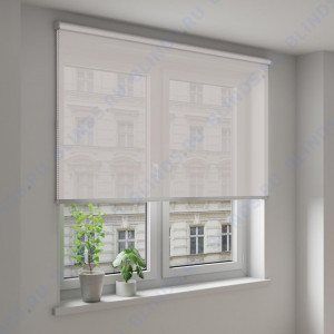 Рулонные шторы Louvolite Скрин темно-бежевый - фото на окне