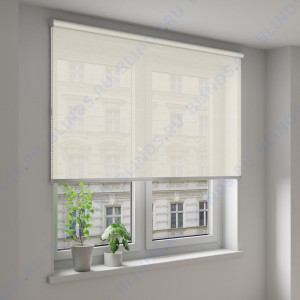 Рулонные шторы Louvolite Сиде магнолия - фото на окне