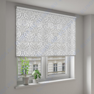 Рулонные шторы Louvolite Венеция серый - фото на окне