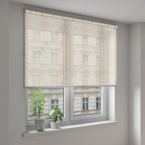 Рулонные шторы Louvolite Вальс бежевый - фото на окне