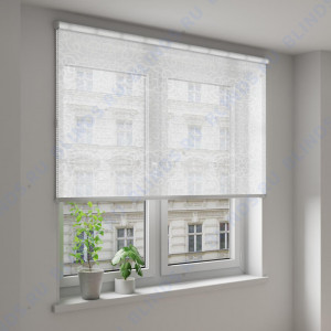 Рулонные шторы Louvolite Вальс белый - фото на окне