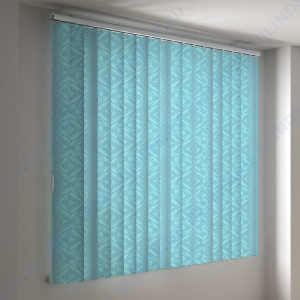 Вертикальные пластиковые жалюзи Мрамор 2 голубой - фото на окне