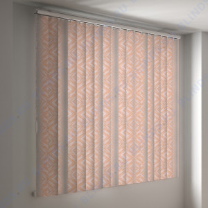 Вертикальные пластиковые жалюзи Мрамор 2 персиковый - фото на окне