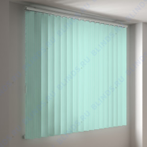 Вертикальные пластиковые жалюзи Рибкорд зеленый - фото на окне