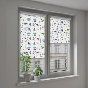 Рулонные тканевые жалюзи Уни-2 Принц блэкаут белый - фото на окне