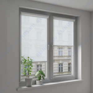 Рулонные тканевые жалюзи Уни-2 Альфа серые - фото на окне