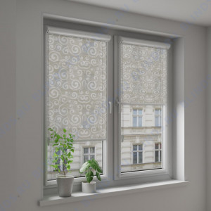 Рулонные тканевые жалюзи Уни-2 Анжу светло-серый - фото на окне