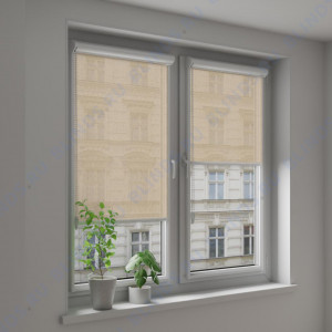 Рулонные тканевые жалюзи Уни-2 Калипсо бежевый - фото на окне
