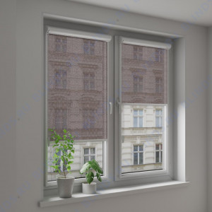 Рулонные тканевые жалюзи Уни-2 Калипсо коричневый - фото на окне