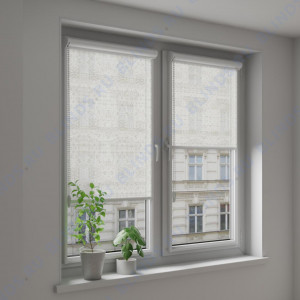 Рулонные тканевые жалюзи Уни-2 Калипсо белый - фото на окне