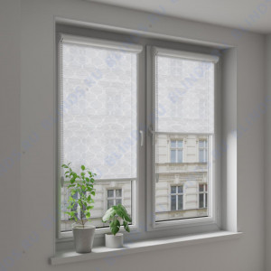 Рулонные тканевые жалюзи Уни-2 Деон белый - фото на окне