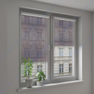 Рулонные тканевые жалюзи Уни-2 Эльба коричневые - фото на окне