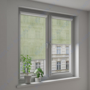 Рулонные тканевые жалюзи Уни-2 Эльба оливковые - фото на окне