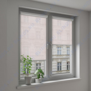 Рулонные тканевые жалюзи Уни-2 Эльба персиковые - фото на окне