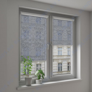 Рулонные тканевые жалюзи Уни-2 Флоренция темно-серый - фото на окне