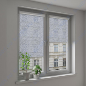 Рулонные тканевые жалюзи Уни-2 Флоренция светло-серый - фото на окне