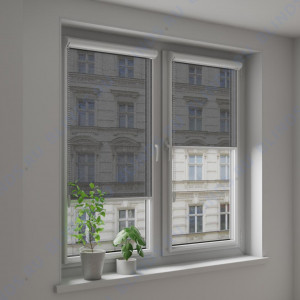 Рулонные тканевые жалюзи Уни-2 Глиттер графит - фото на окне